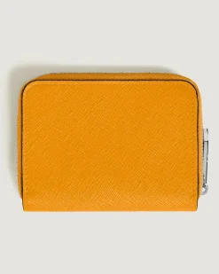 Mini-Brieftasche 2 cc mit Reißverschluss aus Sartorial Leder - Safranorange - Leder - MB221504 - Brieftaschen