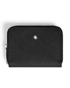 Mini-Brieftasche 2 cc mit Reißverschluss aus Sartorial Leder - Schwarz - Leder - MB221338 - Brieftaschen