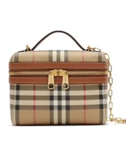 Mini Check Kosmetiktasche - Nude