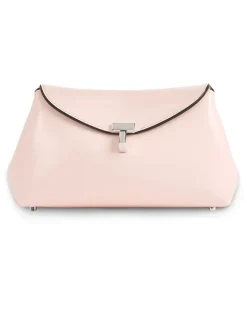 Mini-Clutch T-Lock aus Naplack Pink