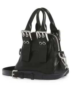 Mini Gürteltasche aus schwarzem Leder