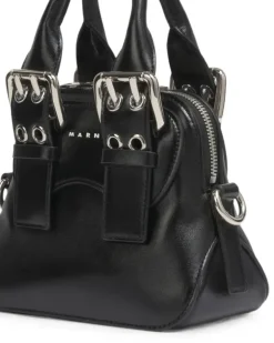 Mini Gürteltasche aus schwarzem Leder