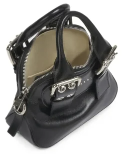 Mini Gürteltasche aus schwarzem Leder