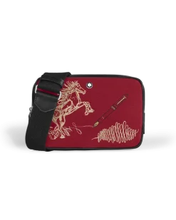 Mini-Umhängetasche Year of the Horse aus besticktem Gabardine - Stoff und Leder - MB222855 - Messenger Bags