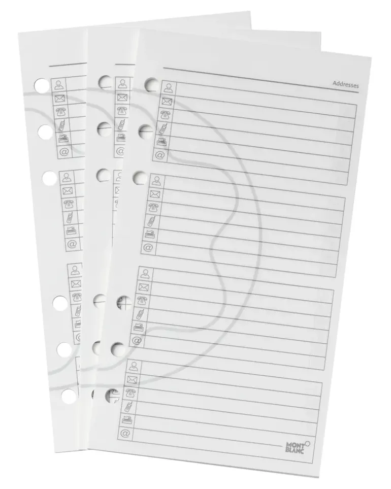 Mittelgroße Blätter, Adressbuchseiten - MB3027 - Papier Refills