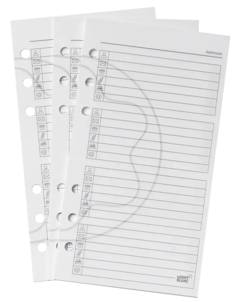 Mittelgroße Blätter, Adressbuchseiten - MB3027 - Papier Refills