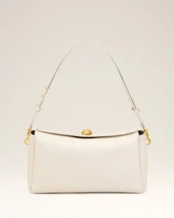 Mittelgroße Carrousel Tasche aus weißem Rindsleder Weiß Unisex Weiss