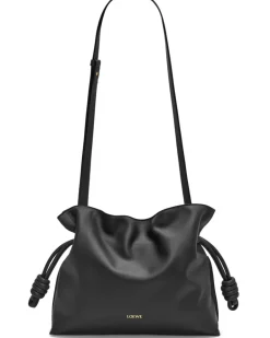 Mittelgroße Clutch Flamenco aus Kalbsnappa Black
