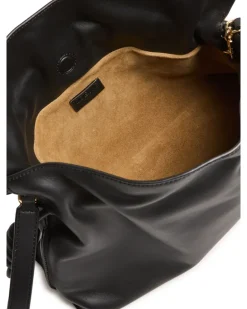 Mittelgroße Clutch Flamenco aus Kalbsnappa Black