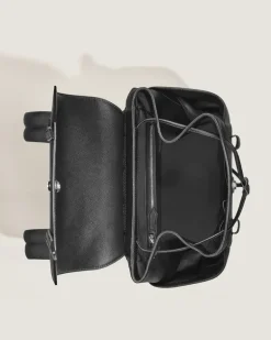 Mittelgroßer Rucksack aus hochwertigem Leder - Schwarz - Leder - MB220421 - Rucksäcke