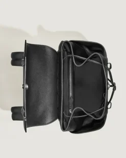 Mittelgroßer Rucksack aus hochwertigem Leder - Schwarz - Leder - MB220421 - Rucksäcke
