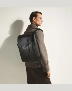 Mittelgroßer Rucksack aus hochwertigem Leder - Schwarz - Leder - MB220421 - Rucksäcke