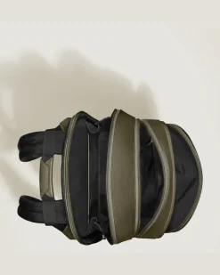 Mittelgroßer Rucksack mit 3 Fächern aus Sartorial Leder - Khaki - Leder - MB221542 - Rucksäcke