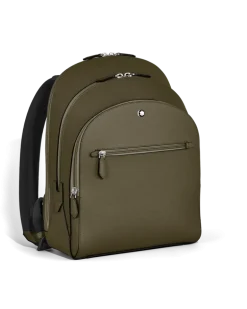 Mittelgroßer Rucksack mit 3 Fächern aus Sartorial Leder - Khaki - Leder - MB221542 - Rucksäcke