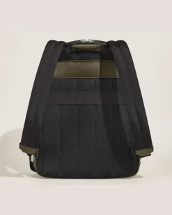 Mittelgroßer Rucksack mit 3 Fächern aus Sartorial Leder - Khaki - Leder - MB221542 - Rucksäcke