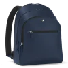 Mittelgroßer Rucksack mit 3 Fächern aus Sartorial Leder - Tintenblau - MB131716 - Rucksäcke