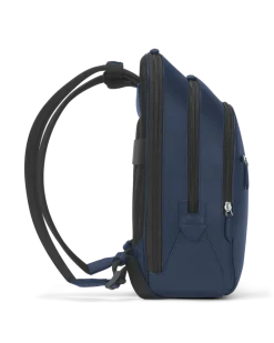 Mittelgroßer Rucksack mit 3 Fächern aus Sartorial Leder - Tintenblau - MB131716 - Rucksäcke