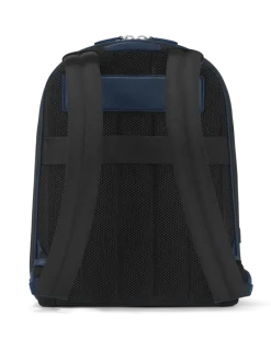 Mittelgroßer Rucksack mit 3 Fächern aus Sartorial Leder - Tintenblau - MB131716 - Rucksäcke