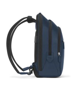 Mittelgroßer Rucksack mit 3 Fächern aus Sartorial Leder - Tintenblau - MB131716 - Rucksäcke