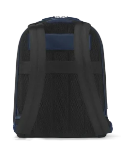 Mittelgroßer Rucksack mit 3 Fächern aus Sartorial Leder - Tintenblau - MB131716 - Rucksäcke