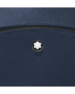 Mittelgroßer Rucksack mit 3 Fächern aus Sartorial Leder - Tintenblau - MB131716 - Rucksäcke