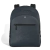 Mittelgroßer Rucksack mit 3 Fächern aus Sartorial Leder - Tweed-Blau - Leder - MB222115 - Rucksäcke