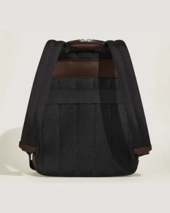 Mittelgroßer Rucksack mit 3 Fächern aus Sartorial Leder - Ebony colour - Leder - MB222929 - Rucksäcke