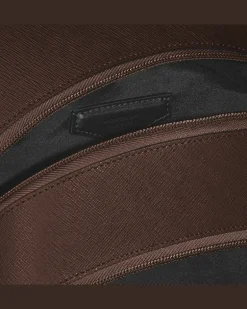Mittelgroßer Rucksack mit 3 Fächern aus Sartorial Leder - Ebony colour - Leder - MB222929 - Rucksäcke