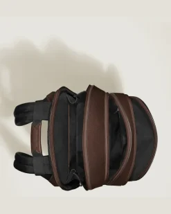 Mittelgroßer Rucksack mit 3 Fächern aus Sartorial Leder - Ebony colour - Leder - MB222929 - Rucksäcke
