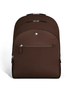 Mittelgroßer Rucksack mit 3 Fächern aus Sartorial Leder - Ebony colour - Leder - MB222929 - Rucksäcke