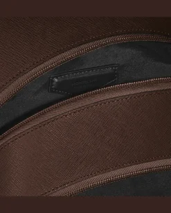Mittelgroßer Rucksack mit 3 Fächern aus Sartorial Leder - Ebony colour - Leder - MB222929 - Rucksäcke
