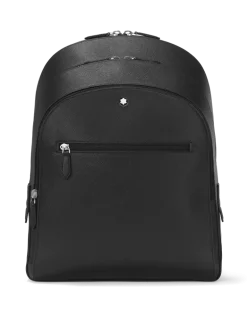 Mittelgroßer Rucksack mit 3 Fächern aus Sartorial Leder - Schwarz - Leder - MB130275 - Rucksäcke