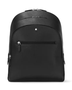 Mittelgroßer Rucksack mit 3 Fächern aus Sartorial Leder - Schwarz - Leder - MB130275 - Rucksäcke