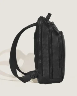Mittelgroßer Rucksack mit 3 Fächern aus Extreme Leder - Schwarz - Leder - MB199847 - Rucksäcke