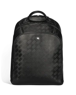 Mittelgroßer Rucksack mit 3 Fächern aus Extreme Leder - Schwarz - Leder - MB199847 - Rucksäcke