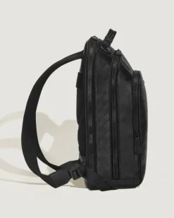Mittelgroßer Rucksack mit 3 Fächern aus Extreme Leder - Schwarz - Leder - MB199847 - Rucksäcke