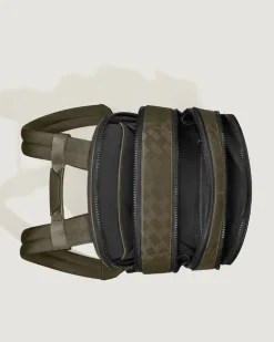 Mittelgroßer Rucksack mit 3 Fächern aus Extreme Leder - Khaki - Leder - MB221594 - Rucksäcke