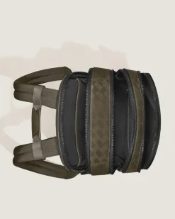 Mittelgroßer Rucksack mit 3 Fächern aus Extreme Leder - Khaki - Leder - MB221594 - Rucksäcke
