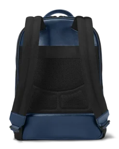 Mittelgroßer Rucksack mit 3 Fächern aus Extreme Leder - Tintenblau - Leder - MB198047 - Rucksäcke