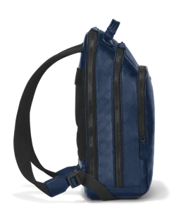 Mittelgroßer Rucksack mit 3 Fächern aus Extreme Leder - Tintenblau - Leder - MB198047 - Rucksäcke