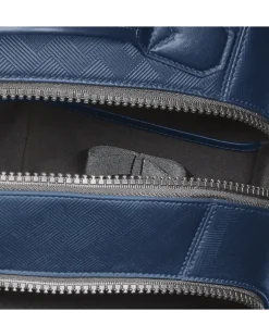 Mittelgroßer Rucksack mit 3 Fächern aus Extreme Leder - Tintenblau - Leder - MB198047 - Rucksäcke