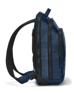 Mittelgroßer Rucksack mit 3 Fächern aus Extreme Leder - Tintenblau - Leder - MB198047 - Rucksäcke