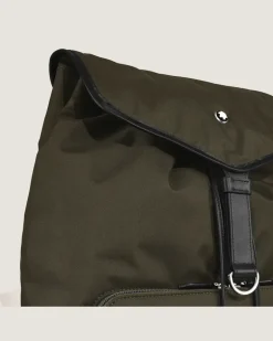 Mittelgroßer Rucksack Montblanc Panorama - Khaki - Stoff und Leder - MB223111 - Rucksäcke