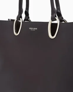 Mittelgroßer Shopper aus Leder Braun