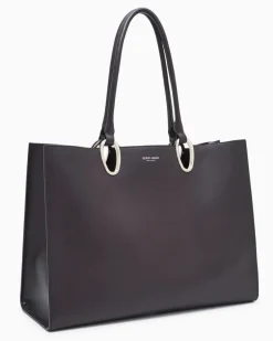Mittelgroßer Shopper aus Leder Braun