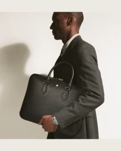 Mittelgroße Schreibmappe aus Sartorial Leder - Schwarz - Leder - MB198851 - Dokumententaschen