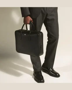 Mittelgroße Schreibmappe aus Sartorial Leder - Schwarz - Leder - MB198851 - Dokumententaschen