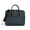 Mittelgroße Schreibmappe mit Tasche aus Sartorial Leder - Tweed-Blau - Leder - MB220332 - Dokumententaschen