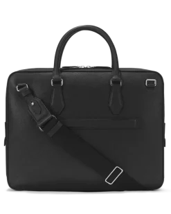Mittelgroße Schreibmappe mit Tasche aus Sartorial Leder - Schwarz - Leder - MB130271 - Dokumententaschen