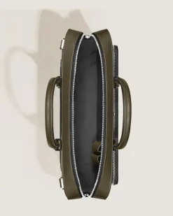 Mittelgroße Schreibmappe mit Tasche aus Sartorial Leder - Khaki - Leder - MB221546 - Dokumententaschen